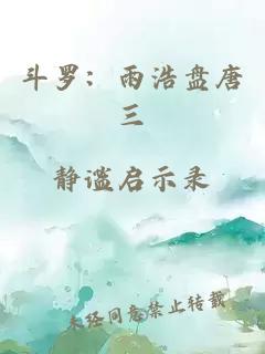 斗罗：雨浩盘唐三