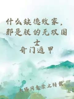 什么缺德败家，那是朕的无双国士