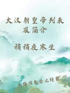 大汉朝皇帝列表及简介